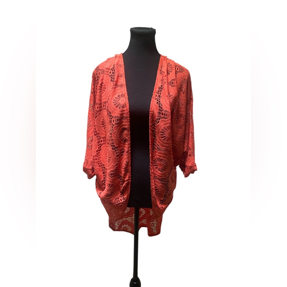 Windsor Coral Lace Cardigan EUC S/M